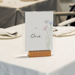 Elegant WildblomBlommigt Beige Bröllop Bordsnummer