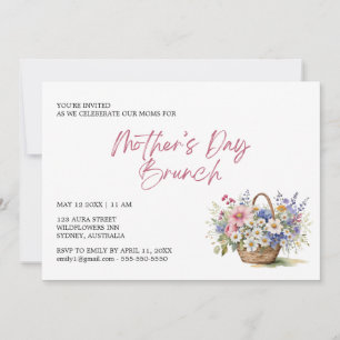 Elegant WildblomBlommigt Mors dag Brunch Inbjudningar