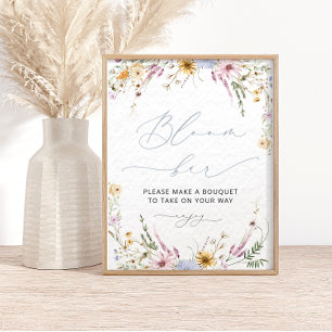 Elegant Wildblombloom Flower Pub Poster