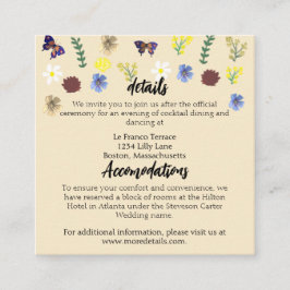 Elegant WildblomBoho Eggshell Bröllop Tilläggskort