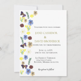 Elegant WildblomBoho White Bröllop Inbjudningar