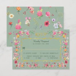 Elegant Wildblombotanical Vår Garden Wedding OSA Kort