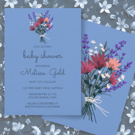 Elegant WildblomBouquet BABY SHOWER ANPASSNINGSBAR Inbjudningar