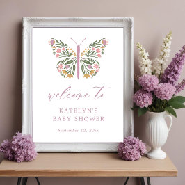 Elegant WildblomButterfly Poster