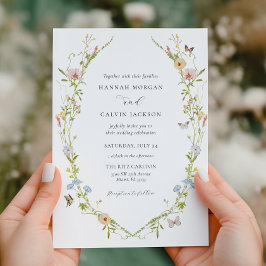 Elegant WildblomGarden Wedding Inbjudningar