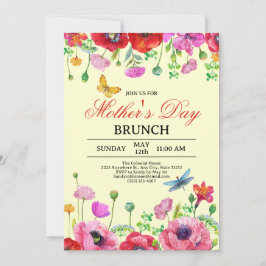 Elegant WildblomGult Chic Mors dag Brunch Inbjudningar