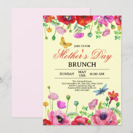 Elegant WildblomGult Chic Mors dag Brunch Inbjudningar