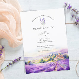 Elegant Wildblomlavender Lila Violet Blommigt Inbjudningar
