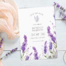 Elegant Wildblomlavender Lila Violet Summer Inbjudningar