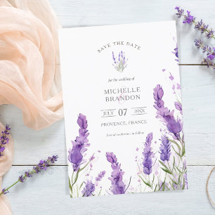 Elegant Wildblomlavender Lila Violet Summer Inbjudningar