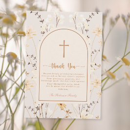 Elegant Wildblomma Baptism/Christening Tack Kort