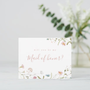 Elegant Wildblomma blir min maid of honor Inbjudningar