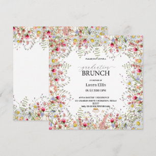 Elegant Wildblomma blommigt studenten brunch Inbjudningar