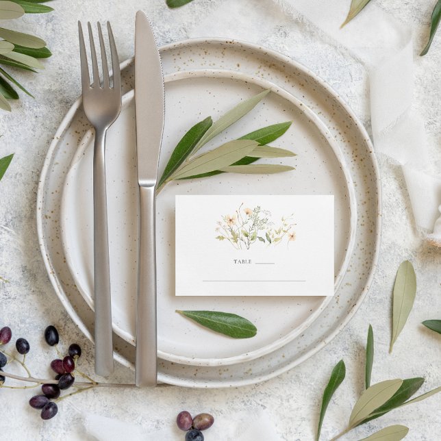 Elegant Wildblomma Bordsnumret Bröllop utomhus Kort (Elegant Wildflower Outdoor Wedding Table Number Cards)