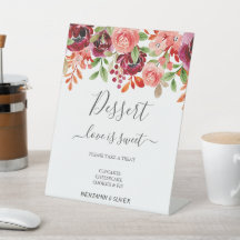 Elegant Wildblomma Bröllop Dessert Pub