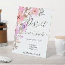 Elegant Wildblomma Bröllop Dessert Pub