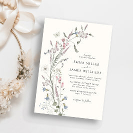 Elegant Wildblomma Bröllop Inbjudningar