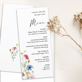 Elegant Wildblomma Bröllop Meny
