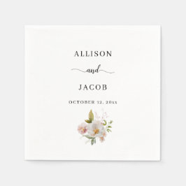 Elegant Wildblomma Bröllop Pappersservett