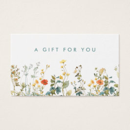 Elegant Wildblomma Fält Gift Card Visitkort