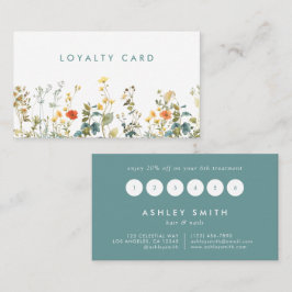 Elegant Wildblomma Fält Lojalitetskort