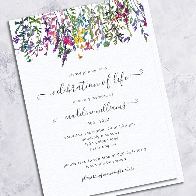 Elegant Wildblomma Firande of Life Funeral (Skapare uppladdad)