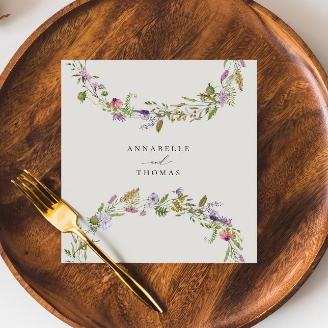Elegant Wildblomma Garden WAN Bröllop Pappersservett (Skapare uppladdad)