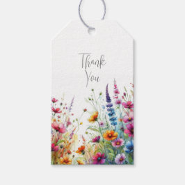 Elegant Wildblomma i Bloom Birthday Presentetikett