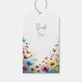 Elegant Wildblomma i Bloom Birthday Presentetikett