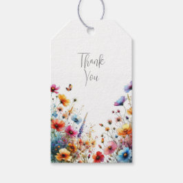 Elegant Wildblomma i Bloom Birthday Presentetikett