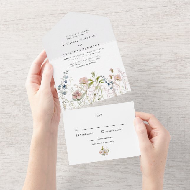Elegant Wildblomma i ett Bröllop (Avrivbar del)