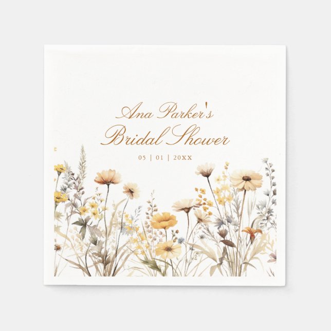 Elegant Wildblomma Kärlek finns i Möhippan Bloom Pappersservett (Framsidan)