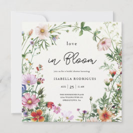 Elegant Wildblomma Kärlek i Möhippan Bloom Inbjudningar