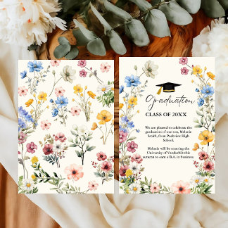Elegant Wildblomma Meadow Garden Studenten Meddelande
