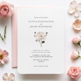 Elegant Wildblomma Rundad hörn Stil Bröllop Inbjudningar