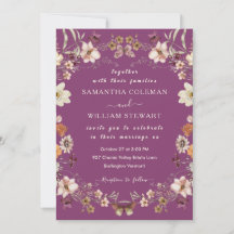 Elegant Wildblomma Rustic Berry Lila Bröllop