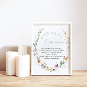 Elegant Wildblomma Sent Nattblöjor Poster