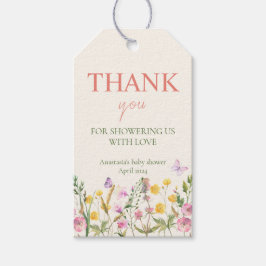 Elegant Wildblomma Vår Baby Shower Tack Presentetikett