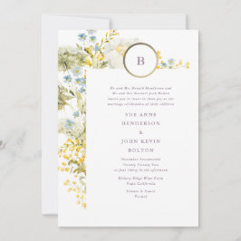 Elegant Wildblomma Vår Boho Pampas Bröllop Inbjudningar