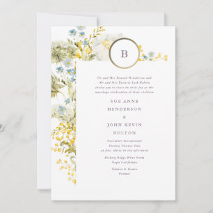 Elegant Wildblomma Vår Boho Pampas Bröllop Inbjudningar