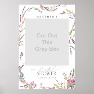 Elegant Wildblomma Watercolor Shower Photo Booth Poster