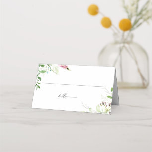 Elegant Wildblomman Botanical Blommigt Bröllop Placeringskort