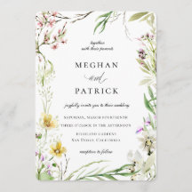 Elegant Wildblomman Botanical Ram Bröllop