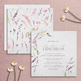 Elegant Wildblommans vattenfärgsfärgMöhippa Lunche Inbjudningar