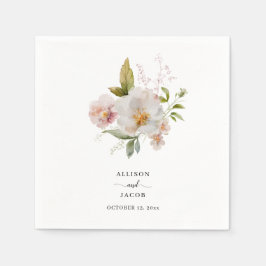 Elegant WildblommBoho Bröllop Pappersservett