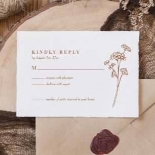 Elegant WildblommBoho Burnt Orange Bröllop OSA Kort