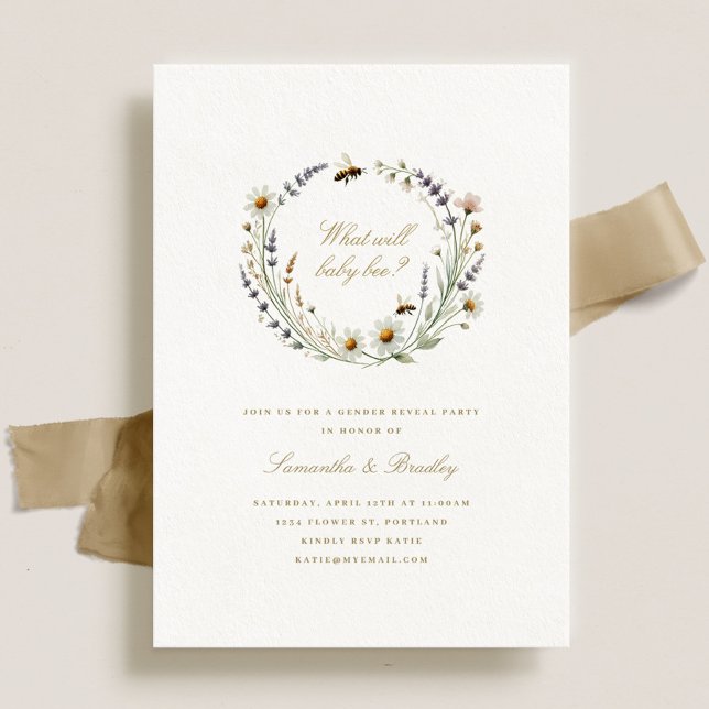 Elegant Wildblomme Baby Gender Reveal Party Inbjudningar (Skapare uppladdad)