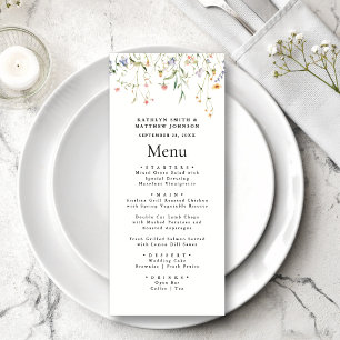 Elegant Wildblomme Blommigt Garden Wedding Meny