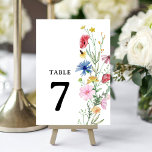 Elegant Wildblomme Bröllop Bordsnummer<br><div class="desc">Elegant Watercolor Wildblomme Bröllop Bordsnummer. Matchande objekt är tillgängliga.</div>