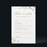 Elegant Wildblomme bröllop råd & önskemål kort<br><div class="desc">De här råden och önskemål-korten är söta keepsaker för bruden och paret. De har elegant av ömtålig vattenfärgsblomma och modernt skript för snyggt, pastellpaletter av mjuk gult, benvit, sage grönt, dammig ro, rosa, burgundi och botaniskt grönt, enkelt och romantiskt. underbar för rustik land, modern boho party, botanik trädgård. möhippa i...</div>